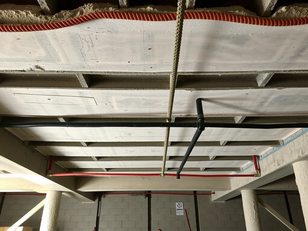 Exposed reinforcement before concrete pour.