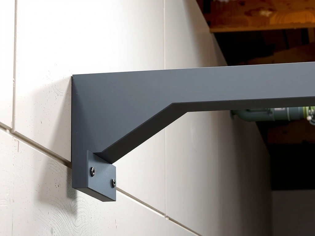 Matte powder-coated steel beam.