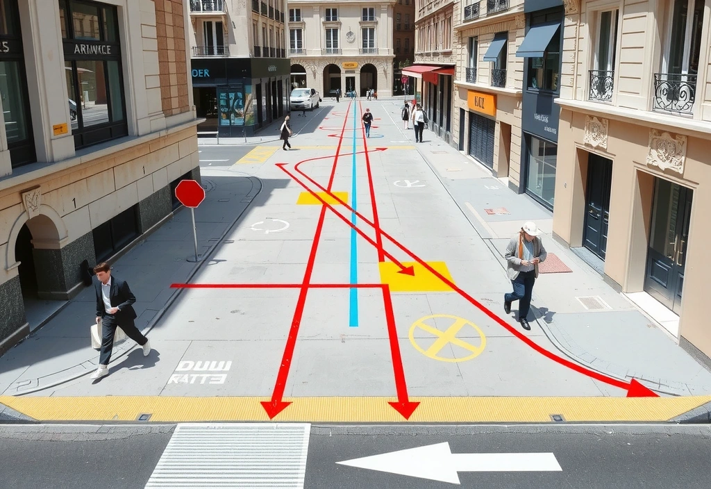 Planned pedestrian detour map.