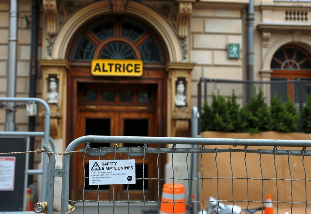 Site safety barrier in Paris.