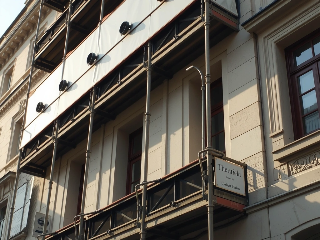 Haussmannian façade restoration detail